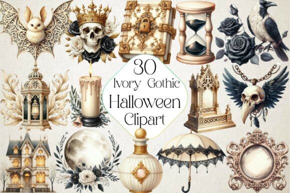 Download Ivory Gothic Halloween Clipart - Halloween clipart Collection