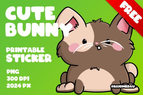 Download Cute Bunny Printable Sticker - Happy - Premium Bundle