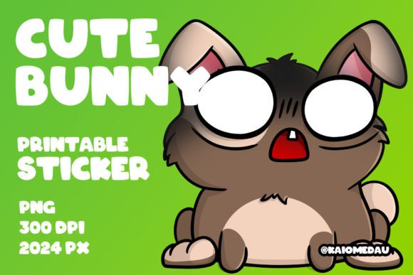 Download Cute Bunny Printable Sticker - Paralyzed - Premium Resources