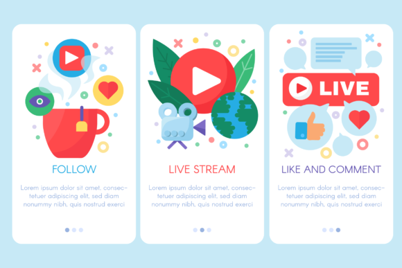 Download Live Stream Mobile Banners Set - Live stream Collection